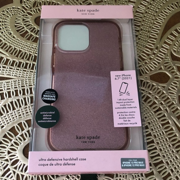 kate spade Accessories - Kate Spade NY Magsafe Case For iPhone 13/12 Pro Max Pink Glitter Translucent 6.7
